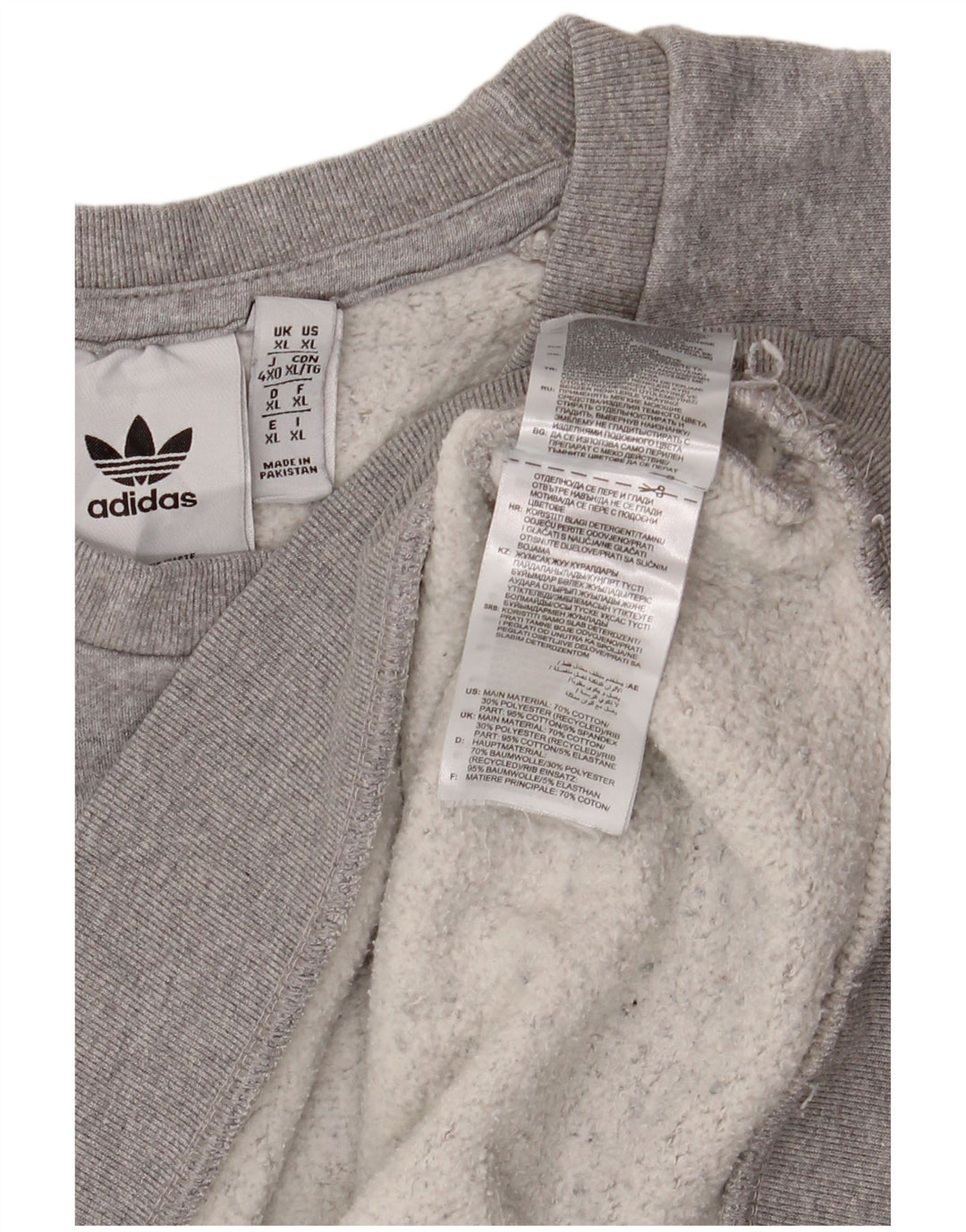 Adidas Mens Moletom Jumper XL Cinza Flecked Algodão