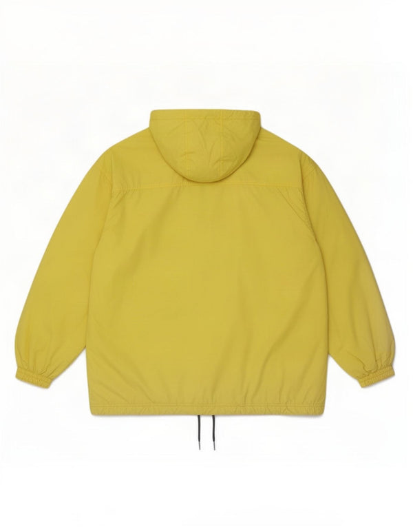 Jaqueta Anorak de grandes dimensões com capuz feminino vintage IT 44 poliéster amarelo médio