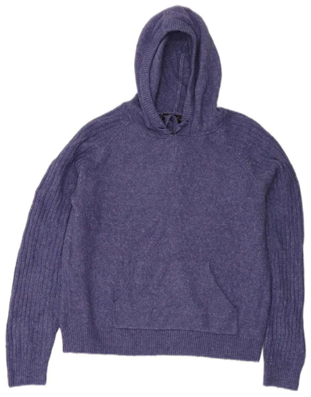 Suéter feminino com capuz Marks & Spencer UK 14 médio azul manchado