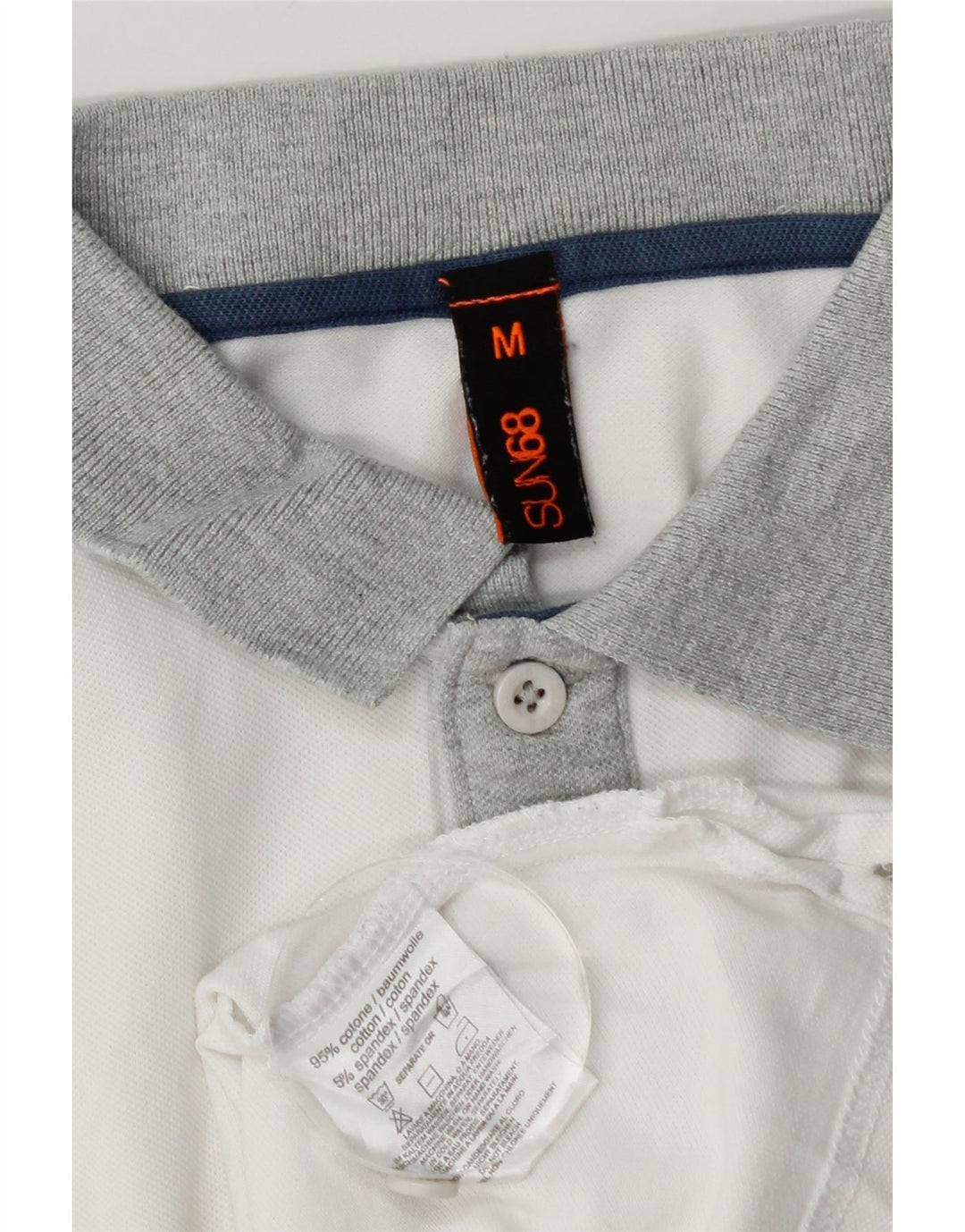 Camisa pólo de rugby Sun68 para meninos 13-14 anos médio algodão branco