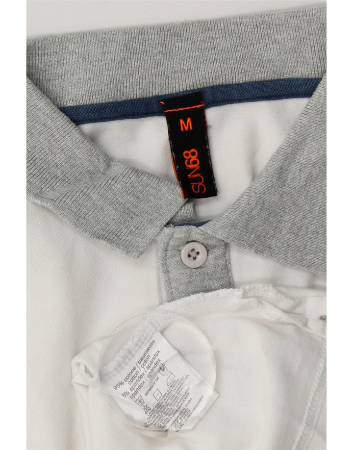 Camisa pólo de rugby Sun68 para meninos 13-14 anos médio algodão branco