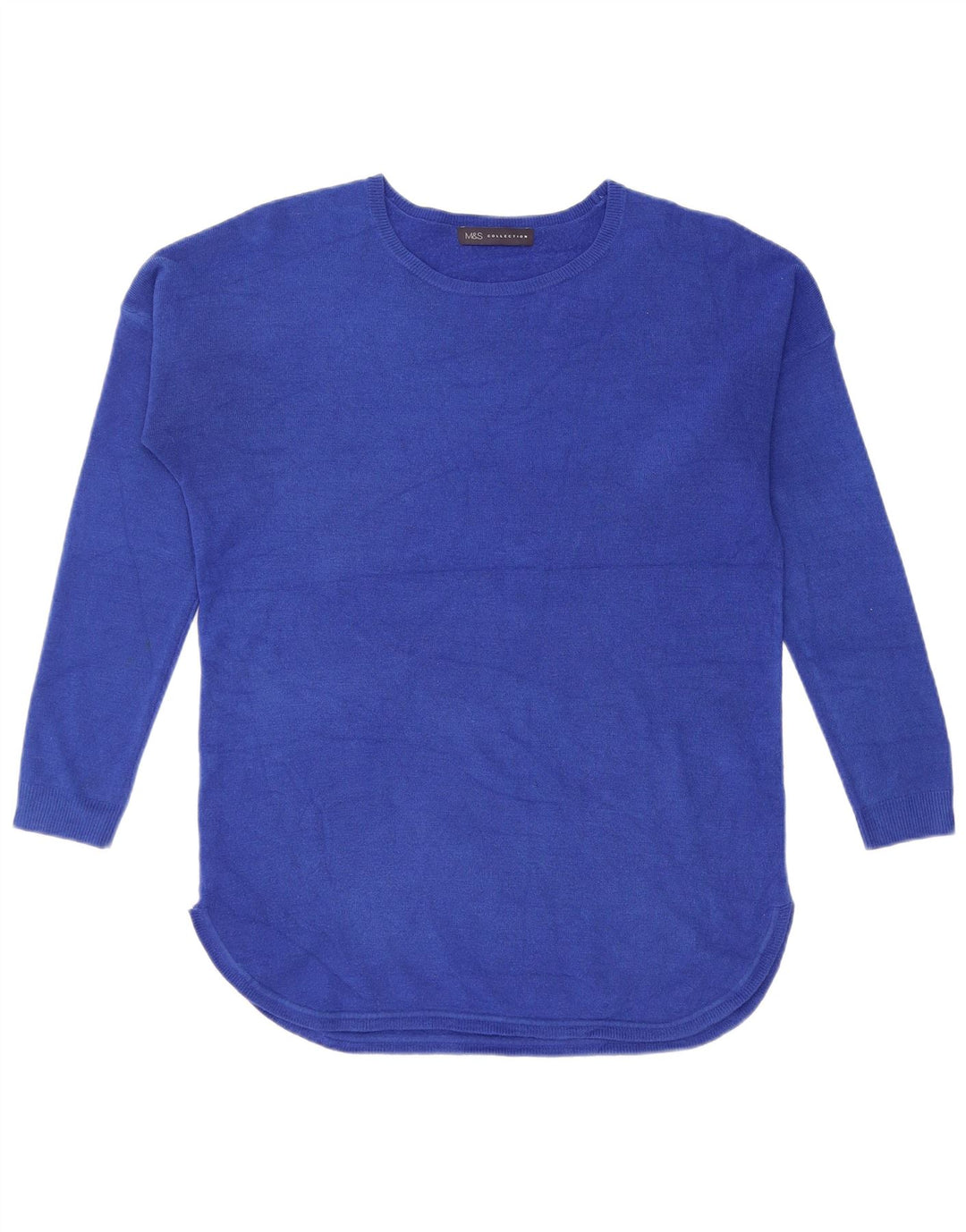 Suéter feminino Marks & Spencer grande com gola canoa Reino Unido 10 pequeno azul