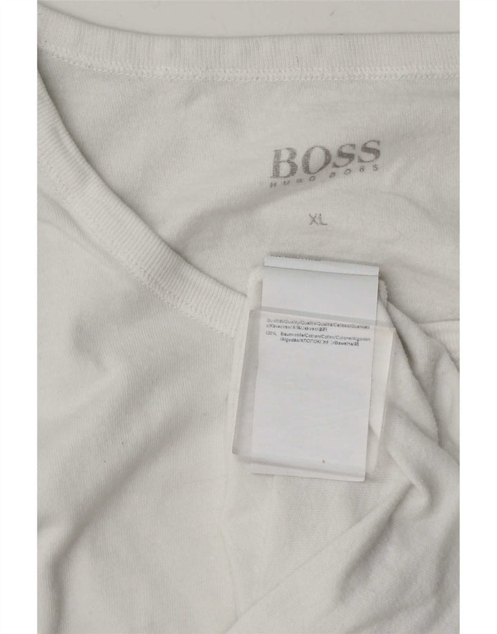 Camiseta masculina Hugo Boss Top XL algodão branco