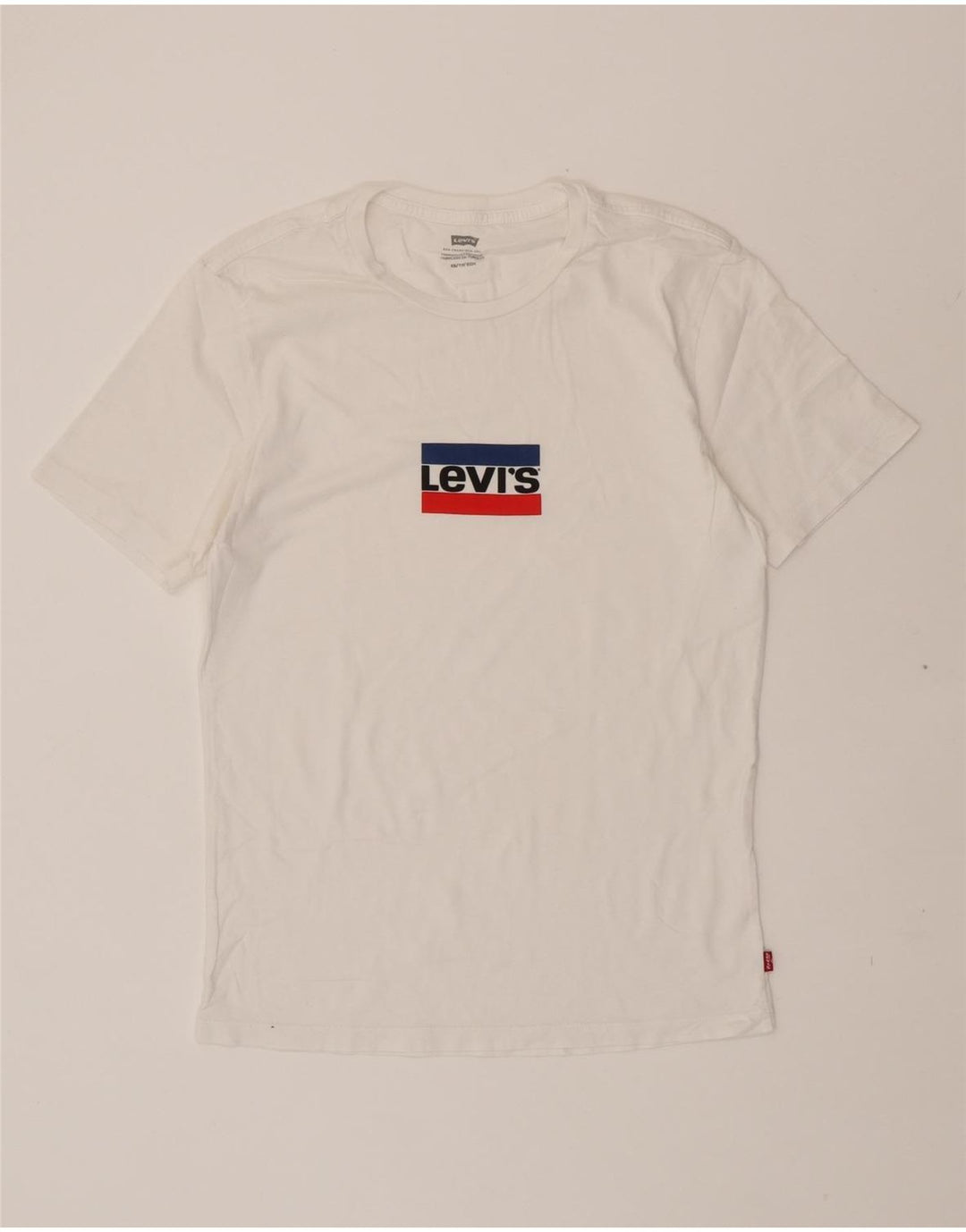 LEVI'S Mens Graphic T-Shirt Top XS White Vintage Levi's and Second-Hand Levi's from Messina Hembry 