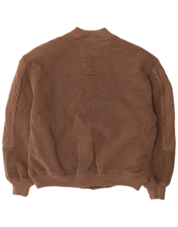 Jaqueta bomber masculina de malha UMBERTO VALLATI IT 52 XL marrom geométrico