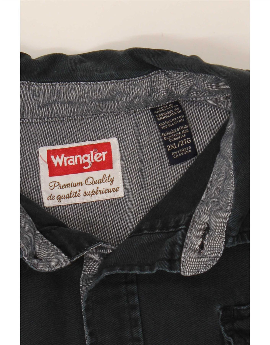 Camisa masculina Wrangler 2XL algodão azul marinho