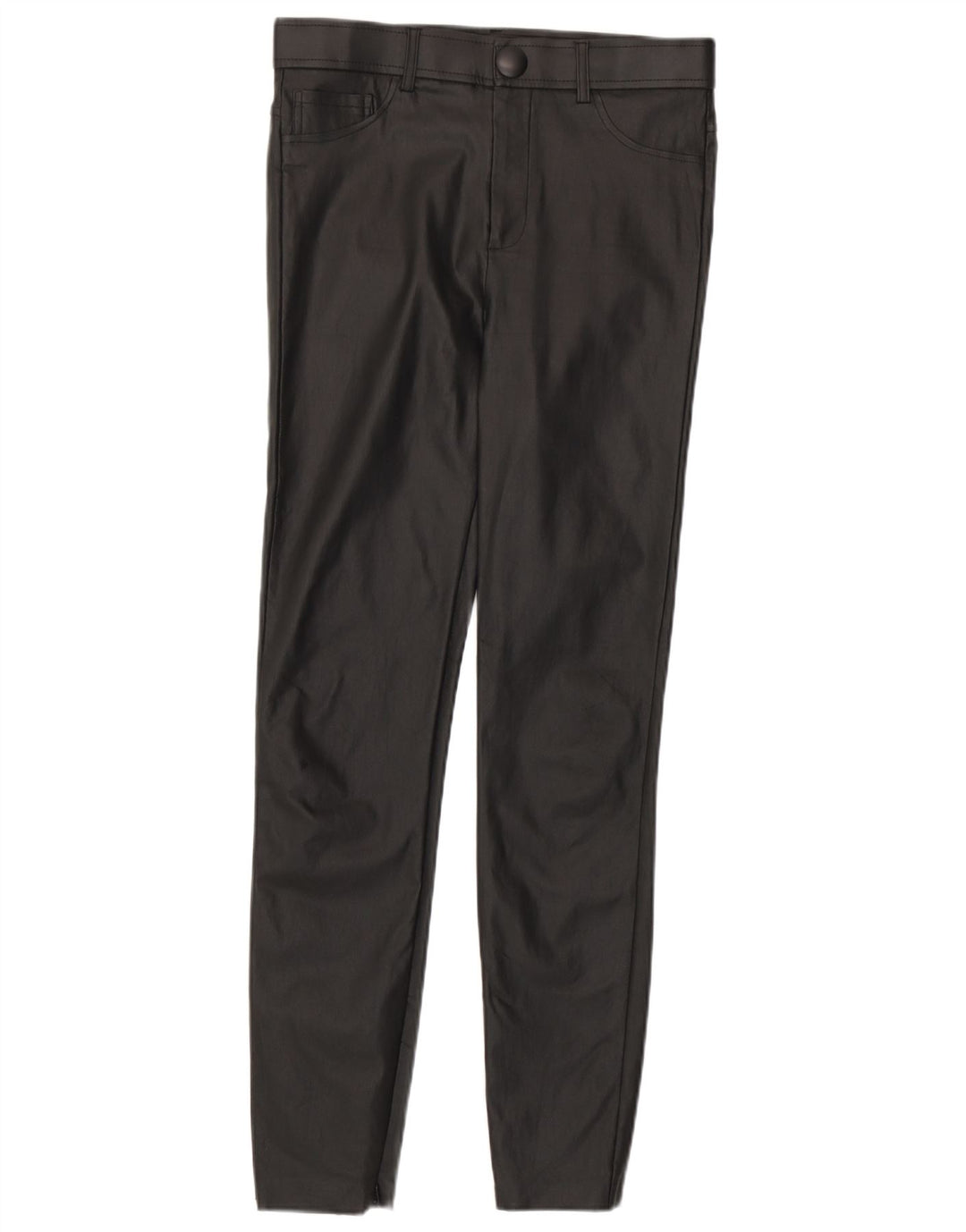 Zara Leggings femininas de couro sintético médio W28 L28 pretas