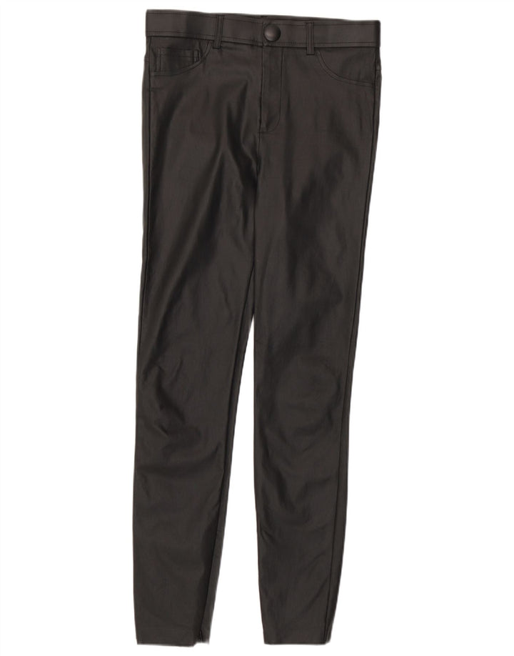 Zara Leggings femininas de couro sintético médio W28 L28 pretas