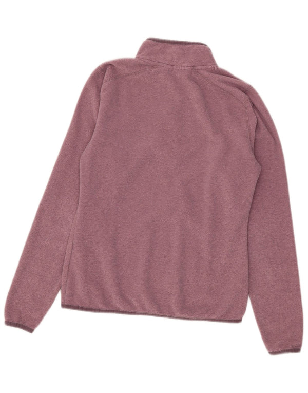 Suéter de lã feminino The North Face Polartec com zíper e gola UK 10 pequeno Borgonha