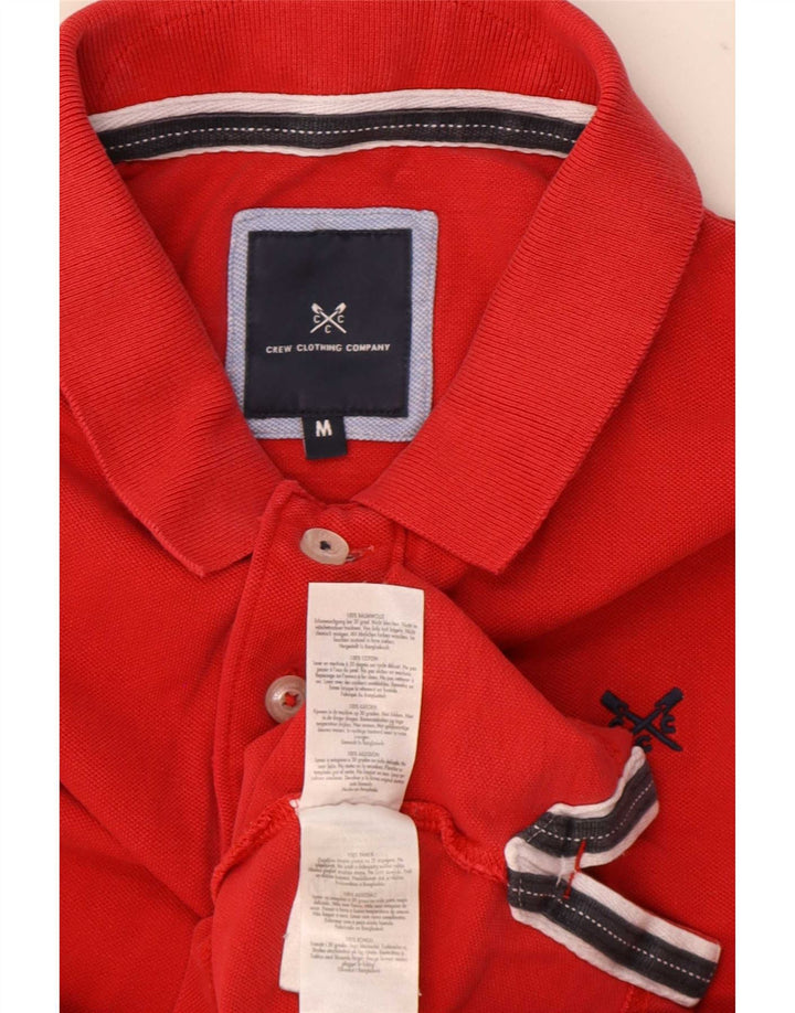 Camisa polo masculina Crew Clothing algodão vermelho médio