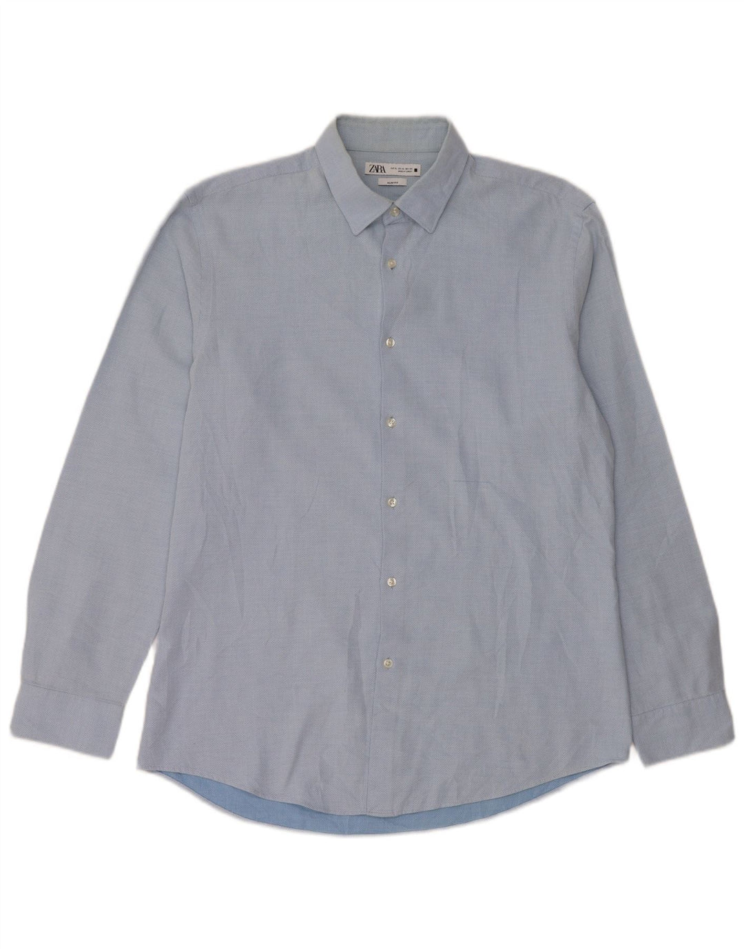 Zara Camisa Masculina Slim Fit XL Azul