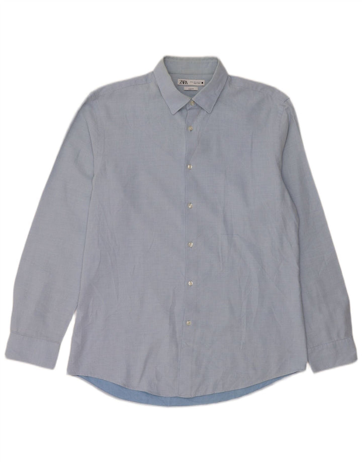 Zara Camisa Masculina Slim Fit XL Azul