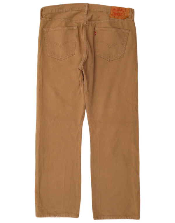 Levi's Mens 501 Straight Jeans W36 L30 Beige Cotton