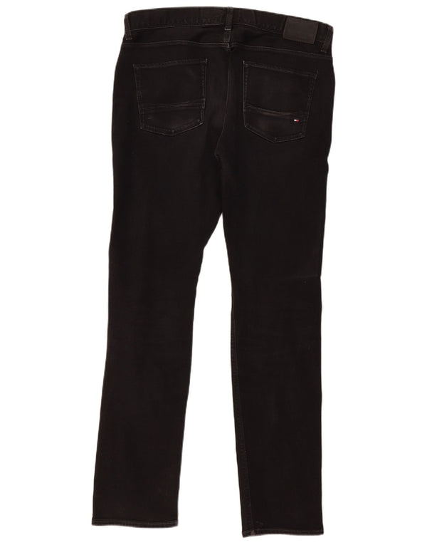 TOMMY HILFIGER Masculino Denton Straight Jeans W34 L34 Algodão Preto