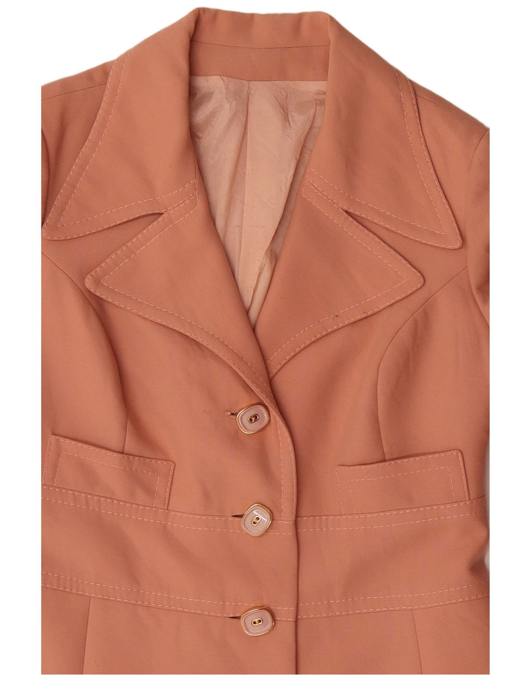 Trench Coat Vintage Feminino UK 14 Médio Laranja
