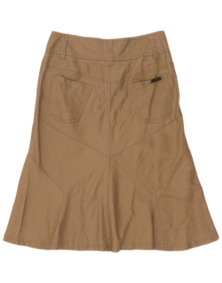 Saia feminina Marlboro Classics A-Line EU 38 Médio W26 Linho Cáqui