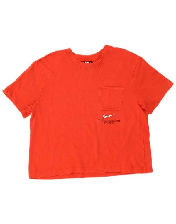 Camiseta Nike Feminina Swoosh Crop Top UK 14 Médio Algodão Vermelho