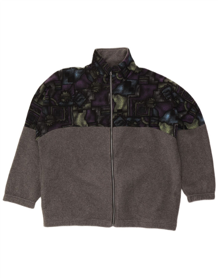 Jaqueta de lã masculina Campagnolo UK 42 XL poliéster geométrico cinza
