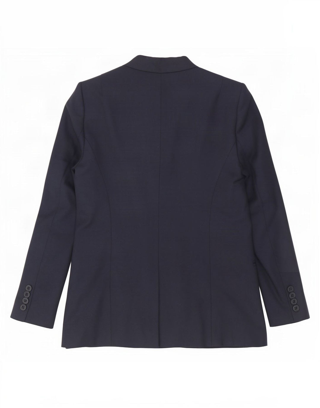 Jaqueta blazer feminina Reiss Double Breasted Reino Unido 12 poliéster azul marinho médio