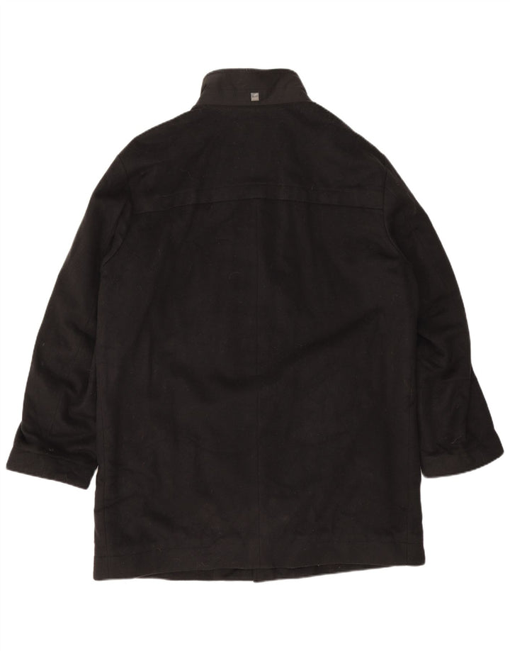 Sobretudo masculino Hugo Boss UK 40 grande lã virgem preta