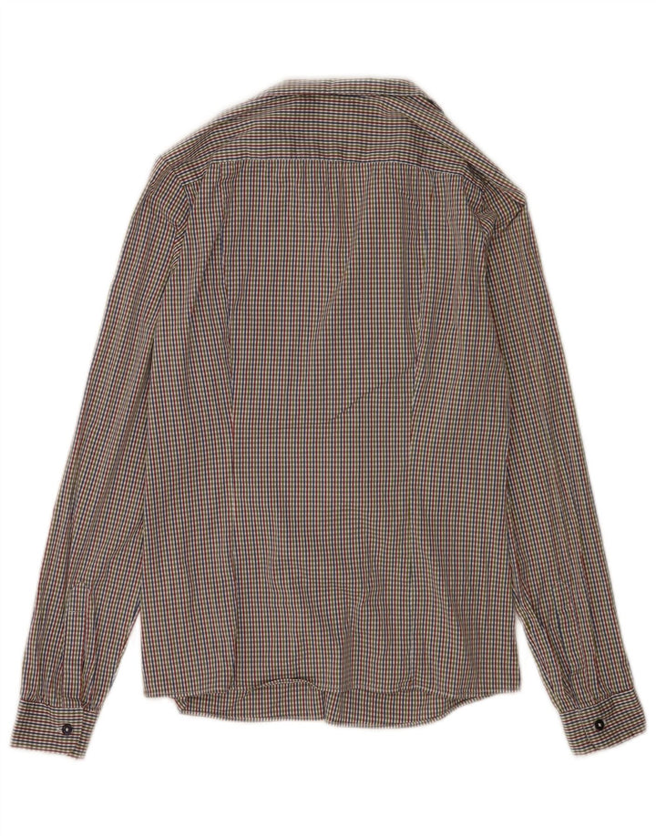 Blusa feminina Trussardi Jeans com babados na frente Reino Unido 6 XS multicolorido