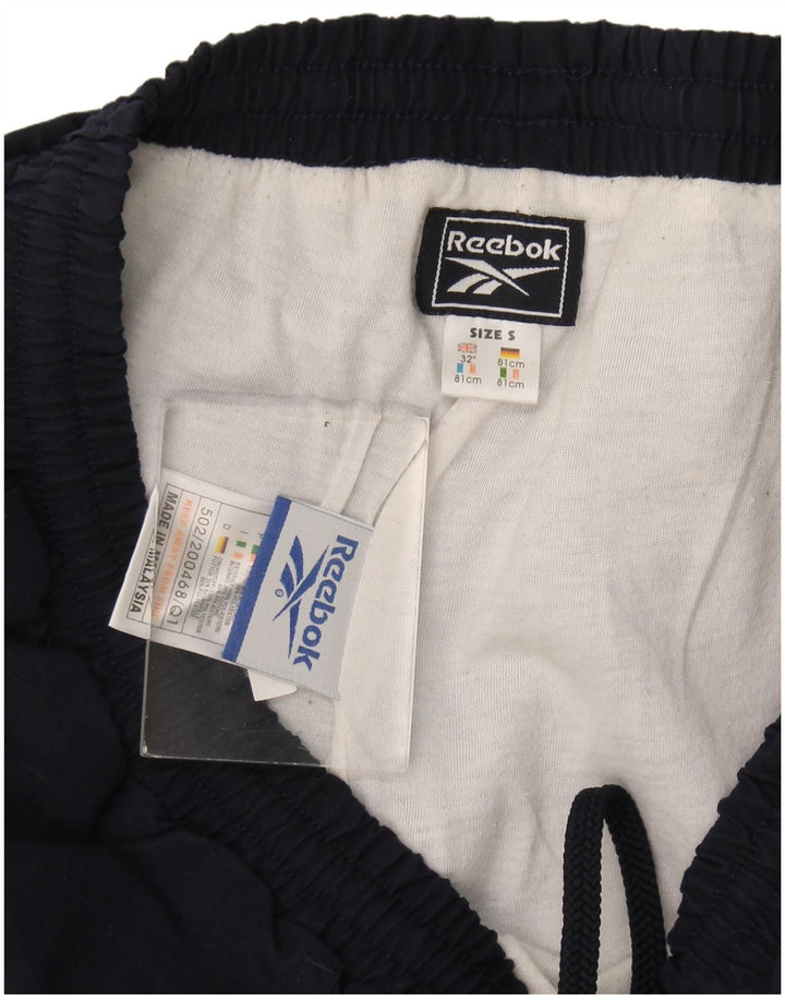 Calça de treino masculina Reebok pequena azul marinho poliéster
