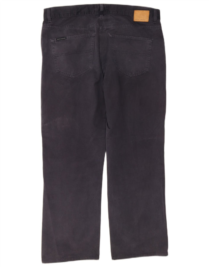 GANT Calça masculina reta casual W36 L29 algodão azul marinho