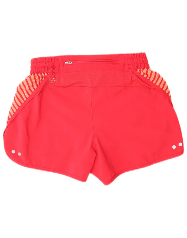 Shorts esportivos femininos Puma UK 12 poliéster listrado rosa médio