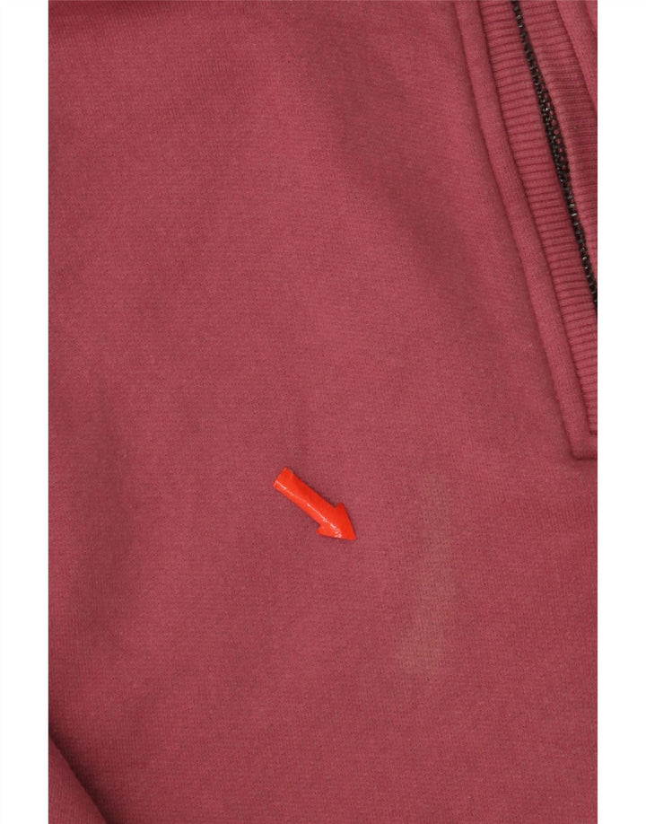 Suéter feminino Crew Clothing com zíper e gola em algodão rosa médio