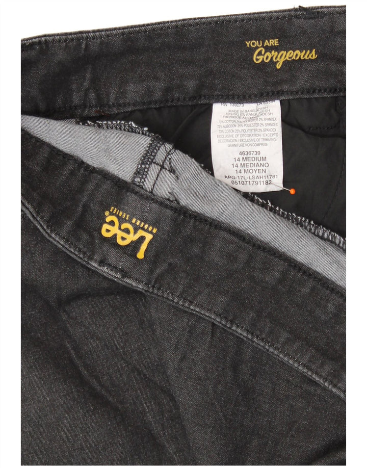 LEE Womens Modern Series Calça casual reta US 14 XL W36 L31 preta