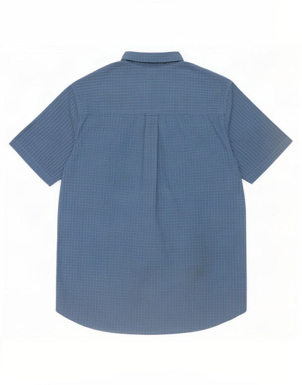 Camisa masculina de manga curta Chaps XL azul algodão guingão