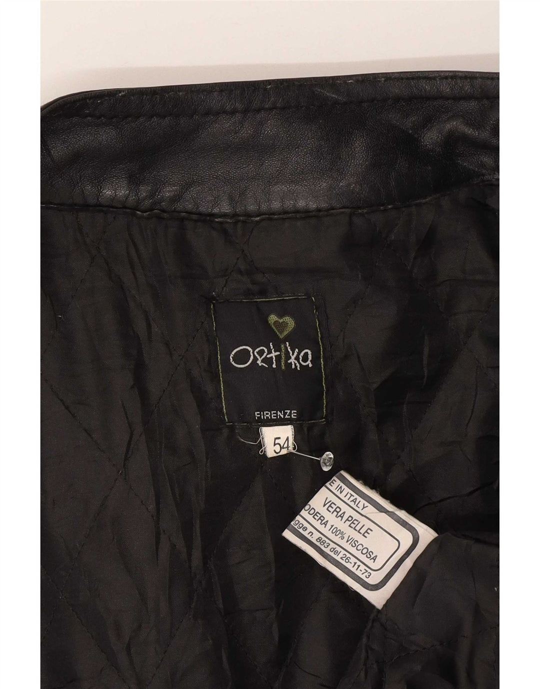 Jaqueta de couro masculina vintage IT 54 2XL preta