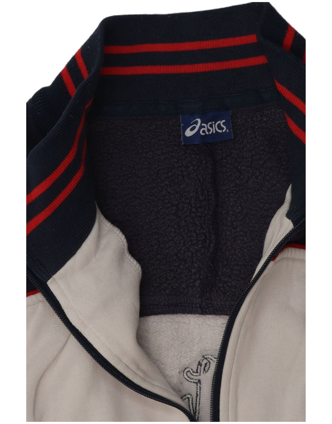 ASICS Mens Graphic Tracksuit Top Jaqueta grande bloco colorido branco