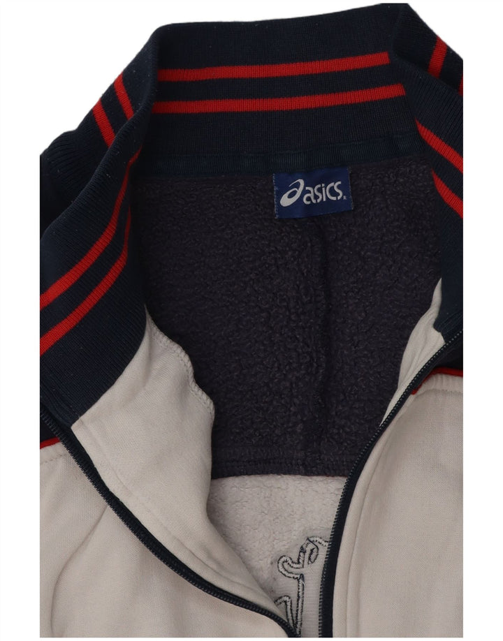 ASICS Mens Graphic Tracksuit Top Jaqueta grande bloco colorido branco