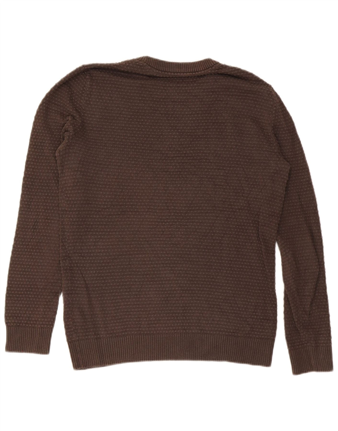 Suéter masculino Jack & Jones com gola redonda, algodão marrom médio