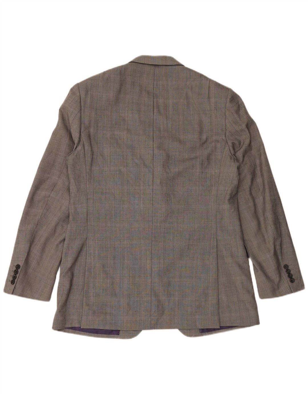 Jaqueta blazer masculina de 2 botões Marks & Spencer Reino Unido 42 grande lã xadrez cinza