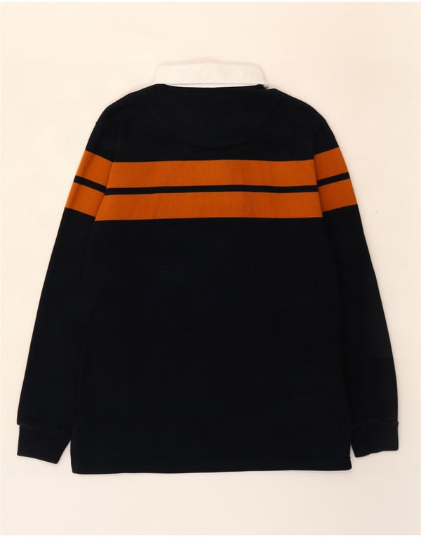 Camisa polo masculina de rugby de manga comprida da Marks & Spencer XL azul marinho listrado