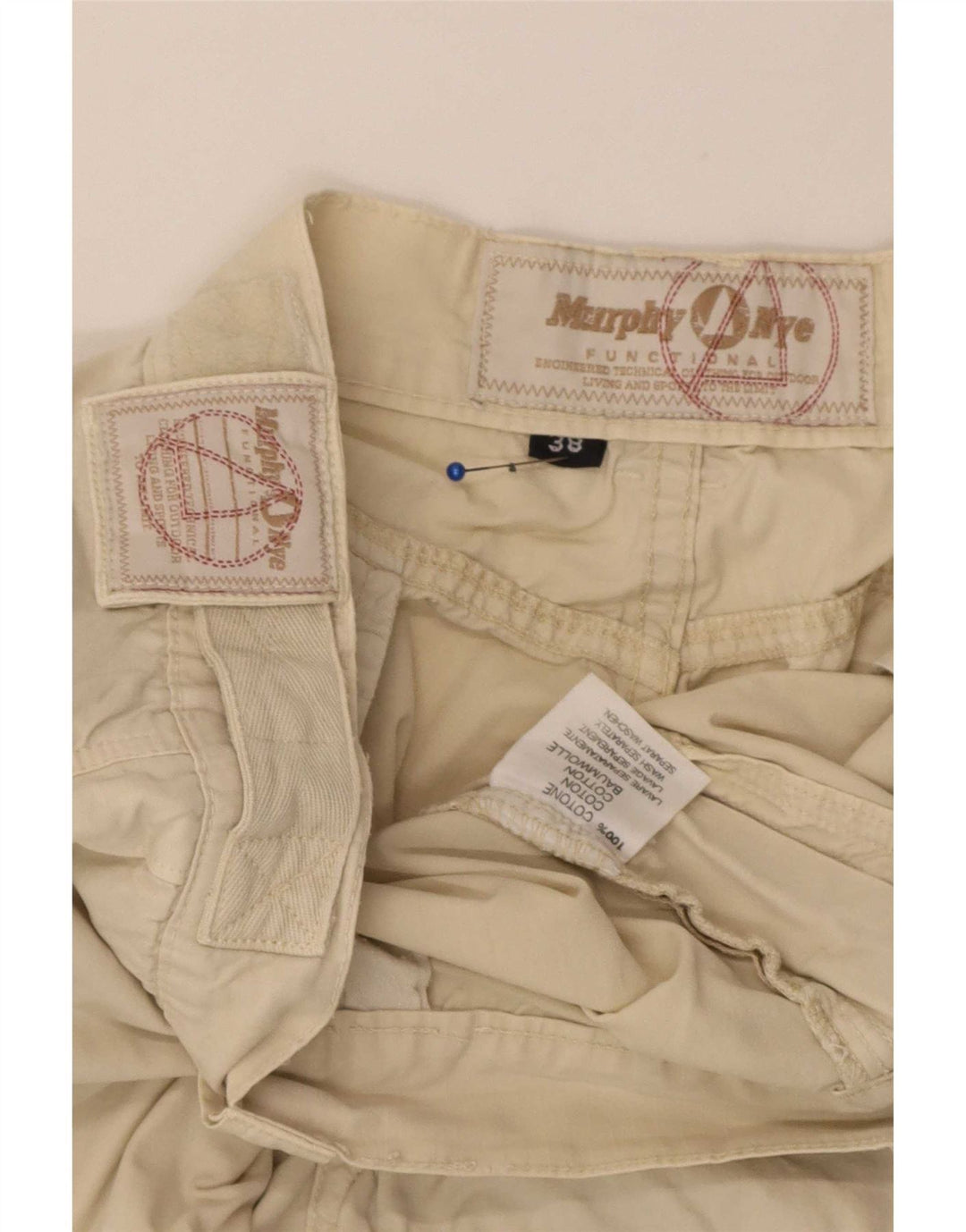 Shorts cargo masculino Murphy & Nye W38 XL algodão bege
