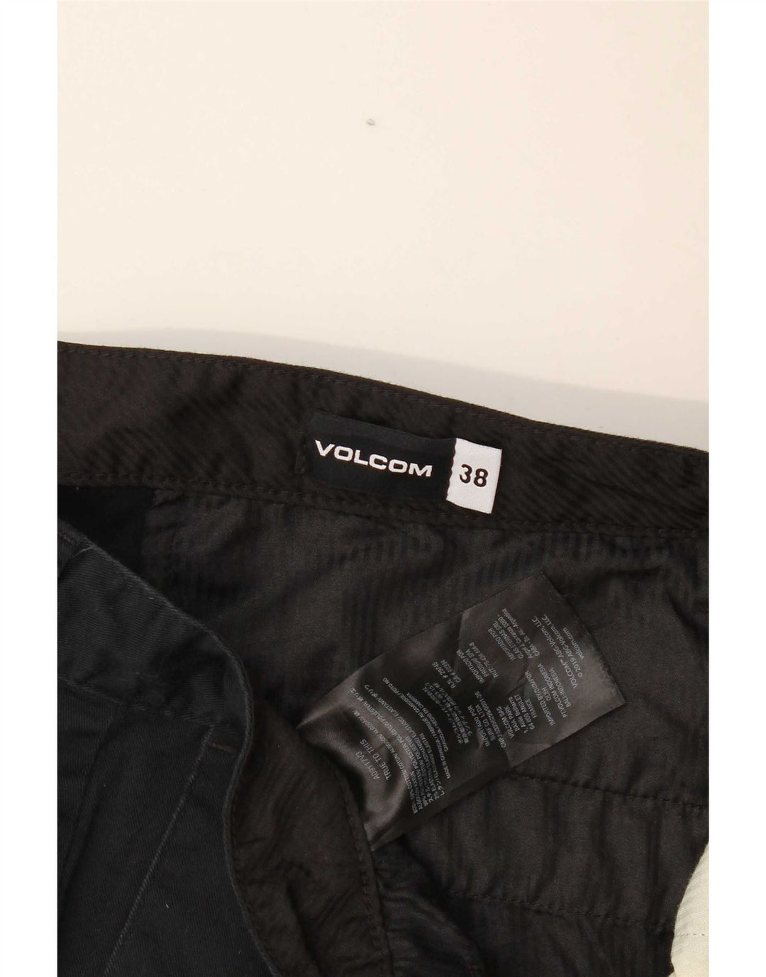 Volcom Mens Chino Shorts W38 XL Algodão Preto