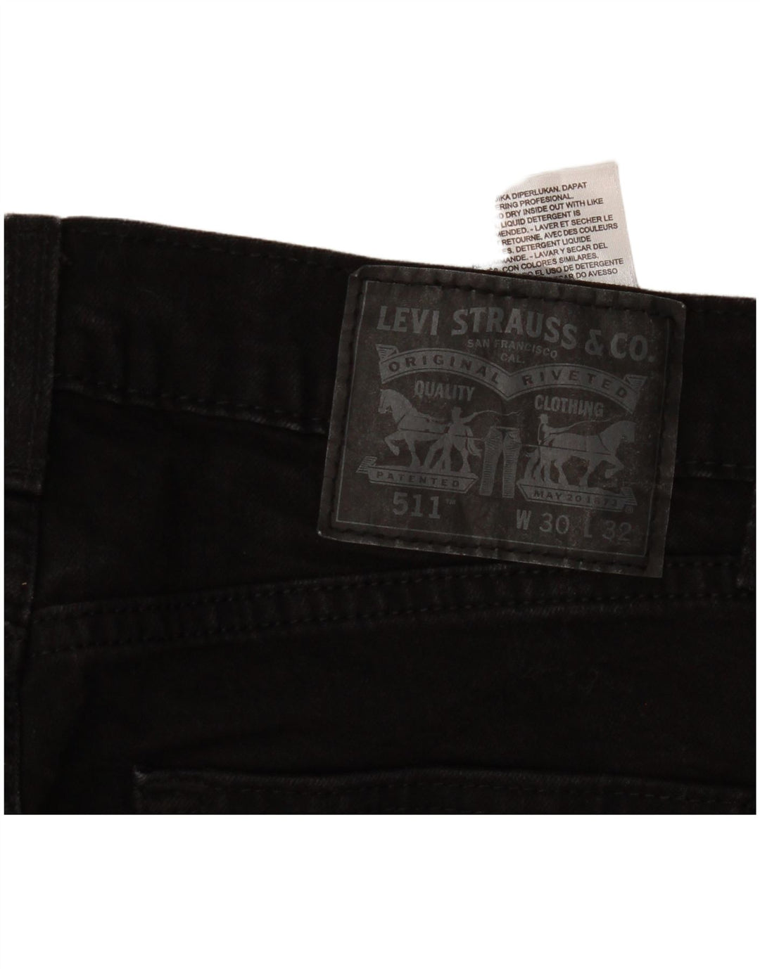 Levi's Masculino 511 Slim Jeans W30 L32 Algodão Preto