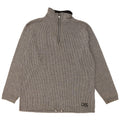 CHAMPION Mens Zip Neck Jumper Sweater Medium Grey