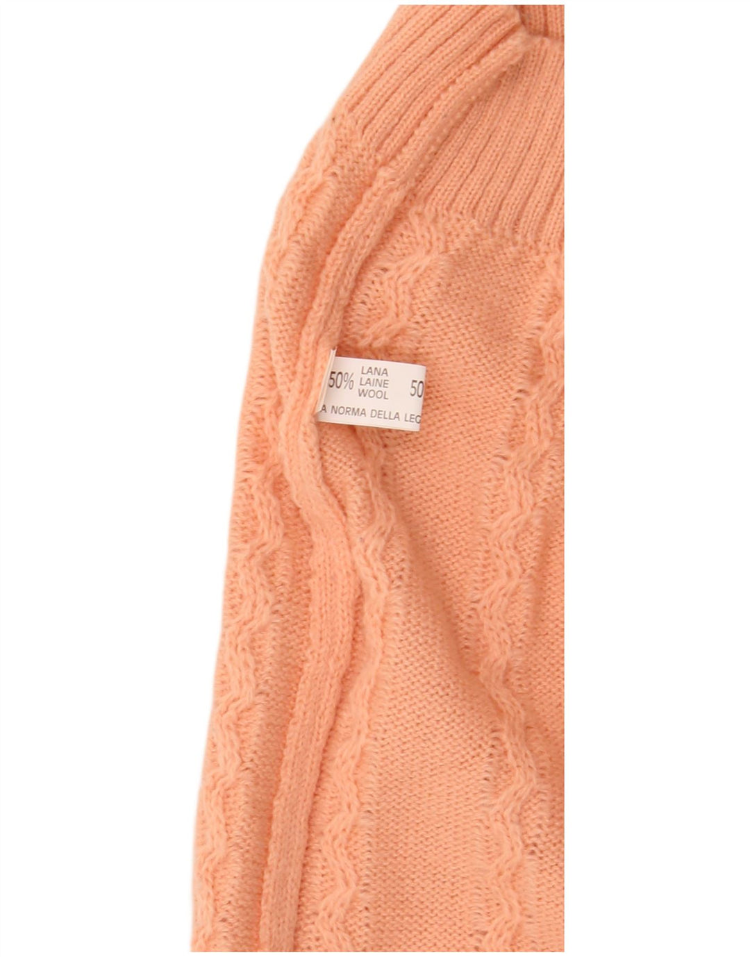 Suéter feminino vintage com gola redonda Reino Unido 16 grande lã rosa