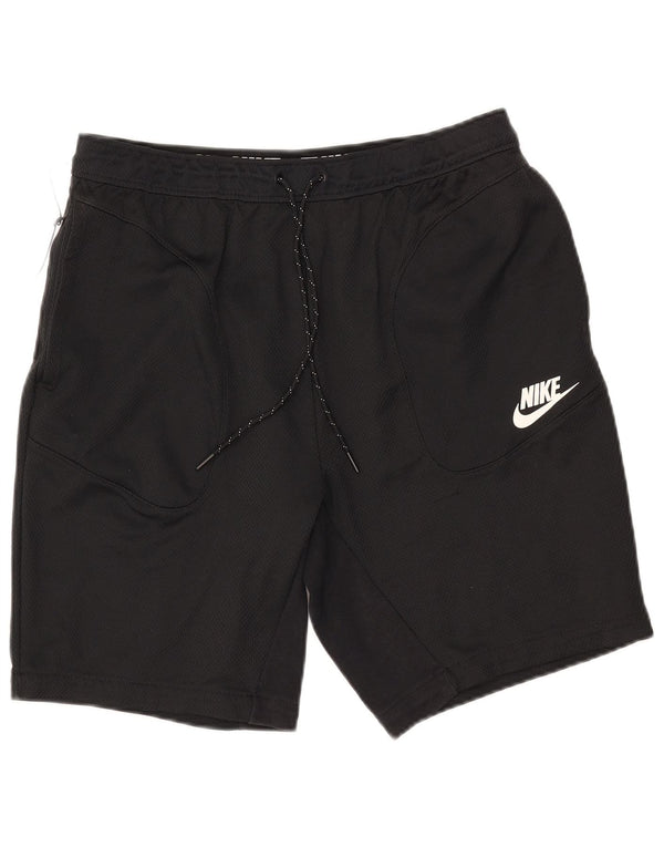 Shorts esportivos masculinos NIKE grandes de algodão preto