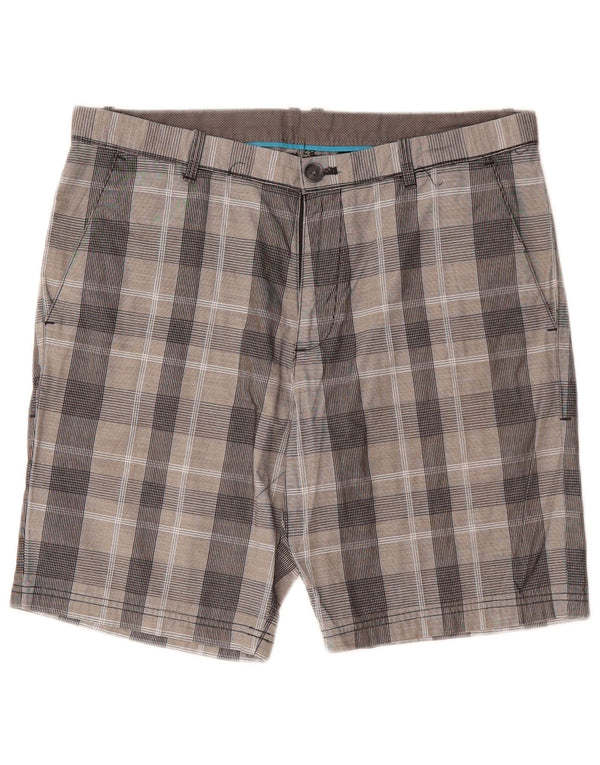 Shorts Chino masculino Calvin Klein W32 algodão xadrez cinza médio