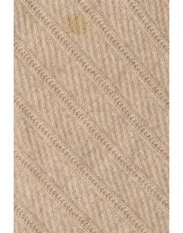Suéter feminino Marks & Spencer com gola redonda, Reino Unido 16, grande, bege, poliéster