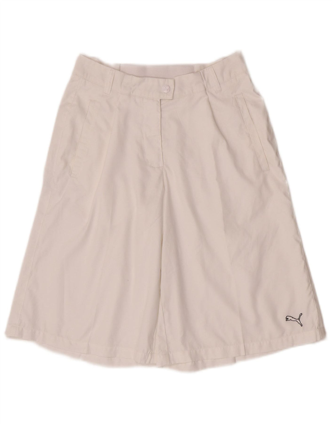 Bermuda Feminina Puma Loose Fit UK 10 Pequena W27 Poliéster Branco