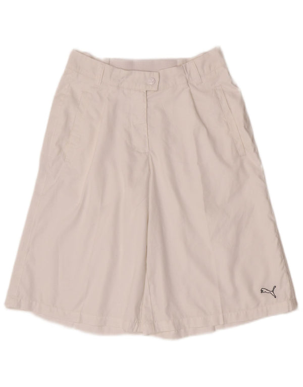 Bermuda Feminina Puma Loose Fit UK 10 Pequena W27 Poliéster Branco