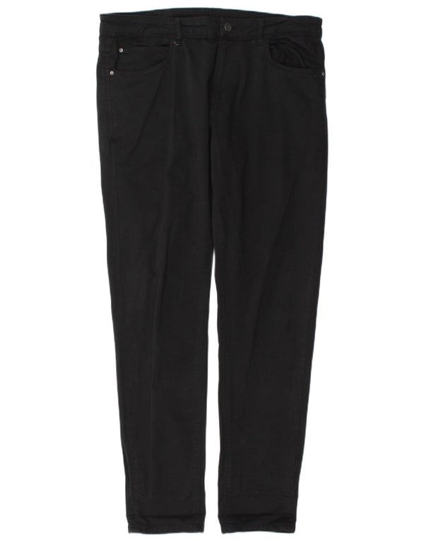 Calça feminina casual slim Zara EU 42 grande W32 L31 algodão preto