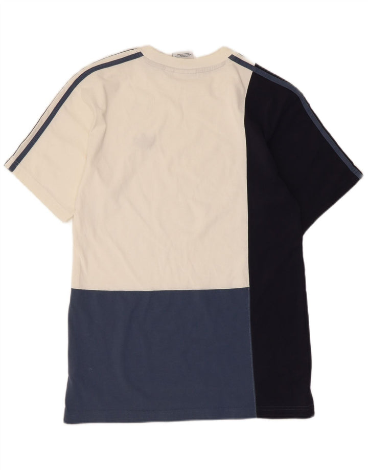 Adidas Mens Camiseta Top Pequeno Multicolorido Colorblock Algodão