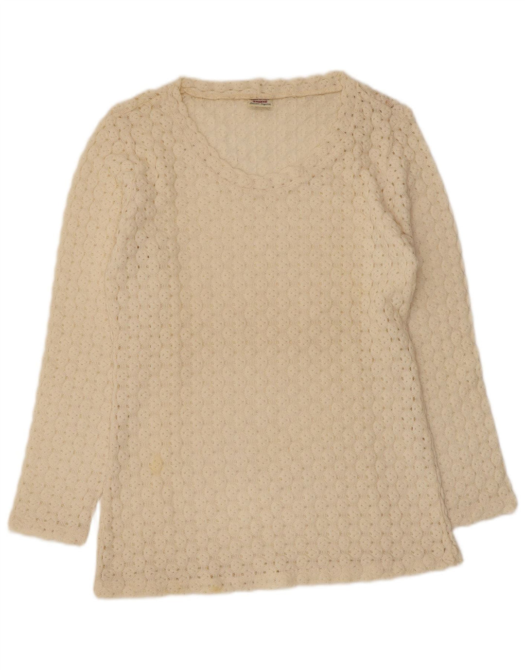 Suéter feminino Sisley Relaxed Elegance com decote em V Reino Unido 12 Médio Off White